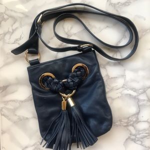 Michael Kors Blue Leather Crossbody Bag